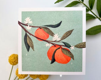 Oranges | 4.72"x4.72" Art Print | Orange Art Print | Cute Wall Decor