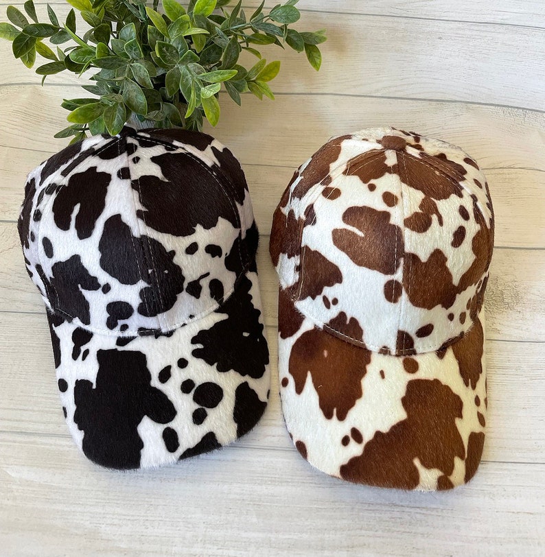 Cow Print Hat Personalized Embroidery Text/logo/artwork/ - Etsy
