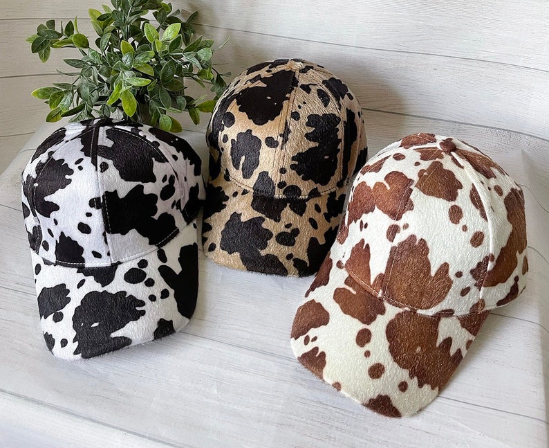 Cow Print Hat Personalized Embroidery Text/logo/artwork/ - Etsy