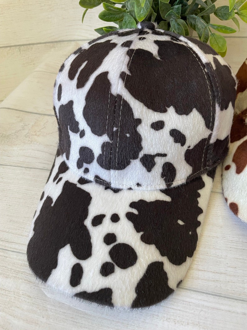 Cow Print Hat Personalized Embroidery Text/logo/artwork/ - Etsy