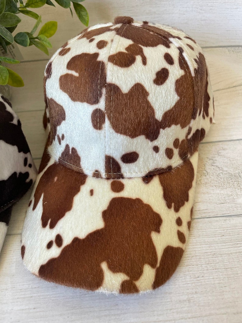 Cow Print Hat Personalized Embroidery Text/logo/artwork/ - Etsy