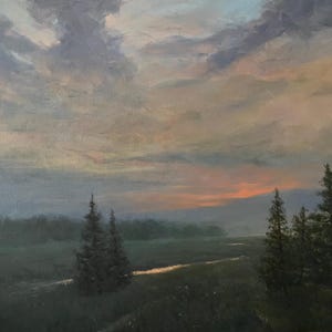 Original Landschaftsölgemälde - Last Embers (Letzte Glut).
