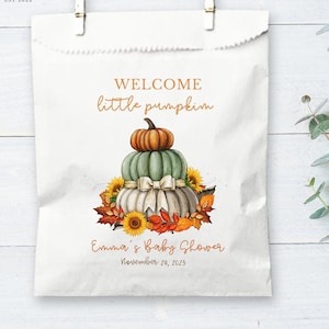 Pumpkin Baby Shower Favor Bags Fall Baby Shower Favor Bags Favor Bags for baby shower pumpkin themed baby shower Favors Baby Shower Treats