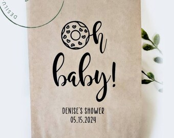 Personalized Oh Baby Donut Favor Bag, Baby Shower Treat Bags