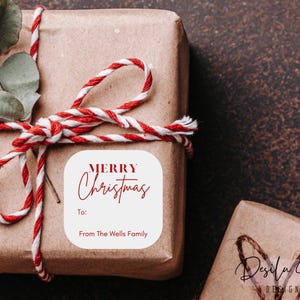 Etiquetas para regalos de Navidad / Pegatinas navideñas / Etiquetas de Navidad para enviar / Etiquetas para regalos navideños / Etiquetas navideñas minimalistas / Pegatinas navideñas