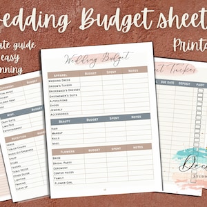 Wedding Vendor Planner | Wedding Budget Sheets | Wedding Planner Vendor Checklist | Vendor Contact List | Wedding Planner