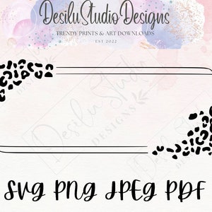 Leopard Frame Svg, Rectangle Cheetah print corners, cheetah print png, frame design cutting file for Cricut, silhouette machines, tumblers