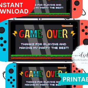 Gamer Party Tags, Videospiel Dankeschön Tags, Videospiel Party Tags, Gamer Tags, Gamer Gastgeschenke, Game Over Tags, Videospiel Party, Geschenkanhänger 01