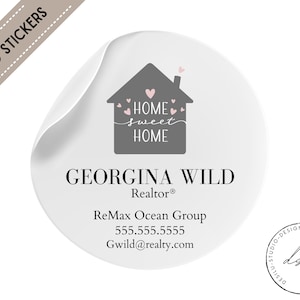 Personalized Labels for Realtor Open House 24 Custom Stickers for Cookie and Candy Giveaway Real Estate Marketing Home Sweet Home Stickers