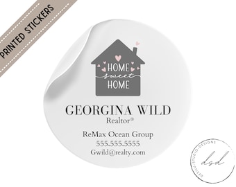 Personalized Labels for Realtor Open House 24 Custom Stickers for Cookie and Candy Giveaway Real Estate Marketing Home Sweet Home Stickers