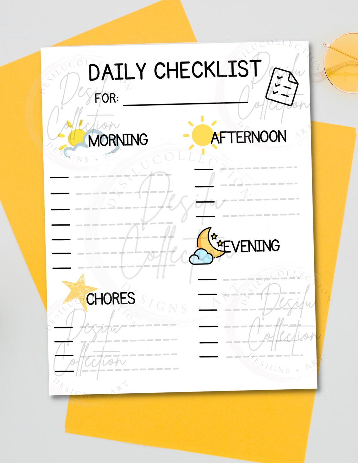 Editable Daily Routine Checklist Chore Chart for Kids - Etsy