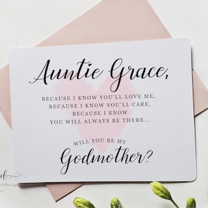 Tarjeta personalizada "¿Quieres ser mi madrina?", regalo para madrina, tarjeta para pedir matrimonio a madrinas y padrinos con sobres, corazón.