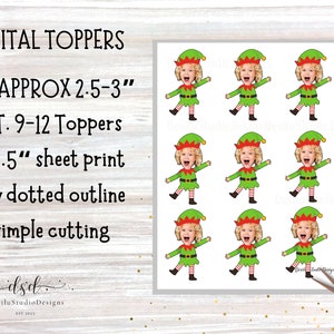Elf Cupcake Topper Custom Face Photo Elf Cupcake Toppers Elf Christmas ...