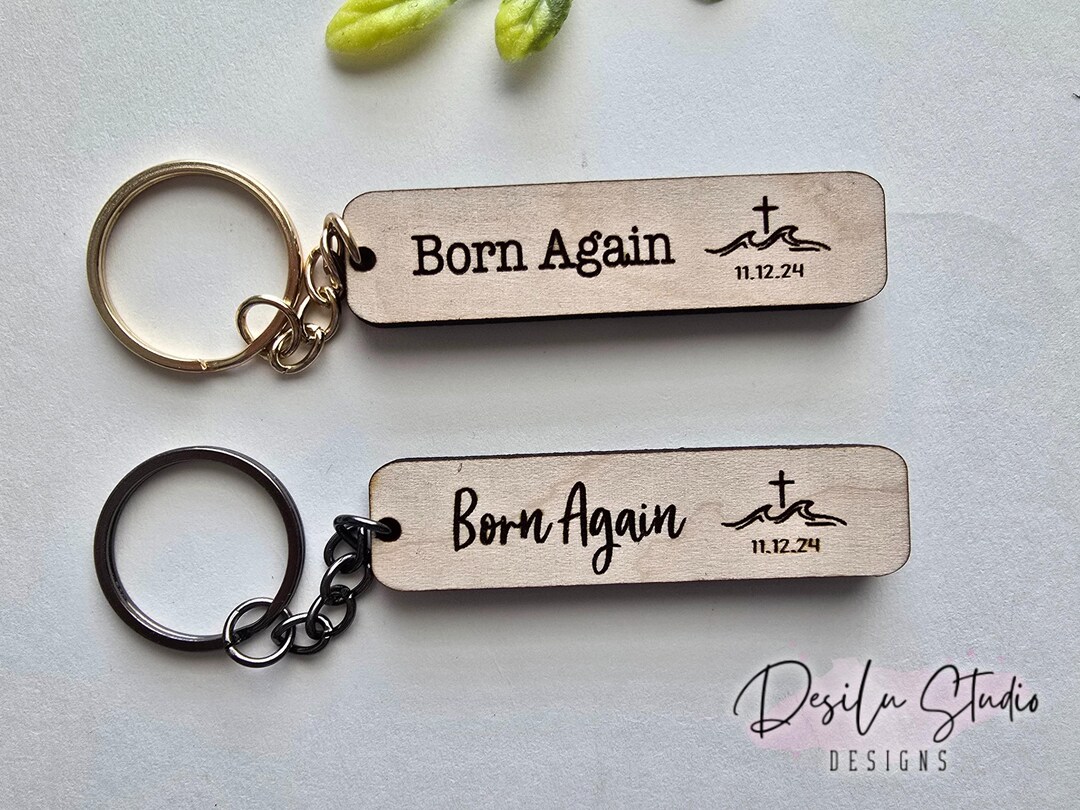 Christian Keychains Born Again Keychain Baptism Gifts Adult Baptism ...