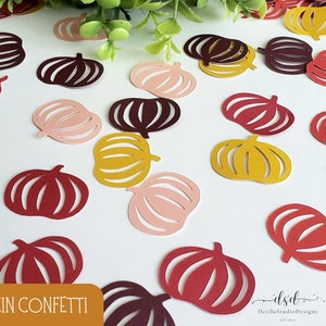 Confeti de calabaza, confeti de calabaza de colores otoñales, confeti de calabaza para esparcir en la mesa, confeti para bebés, confeti para bebés, confeti de colores otoñales