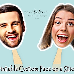 Personalized Face Stick, Wedding Missing Persons, Face On a Stick Prop, Photo Face Stick, Big Head on a Stick, Bachelorette Prop Sticks