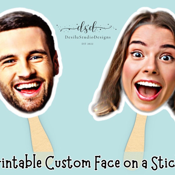 Personalized Face Stick, Wedding Missing Persons, Face On a Stick Prop, Photo Face Stick, Big Head on a Stick, Bachelorette Prop Sticks