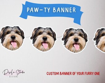 Custom Dog Face Photo Banner | Birthday Party Decoration | Mom is Getting Married
