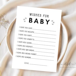 Tarjetas de deseos para bebés (IMPRESIÓN), tarjetas de deseos para bebés, consejos para bebés, actividades para baby shower, juegos para baby shower
