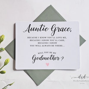 Tarjeta personalizada "¿Quieres ser mi madrina?", regalo para madrina, tarjeta para pedir matrimonio a madrinas y padrinos con sobres, corazón.