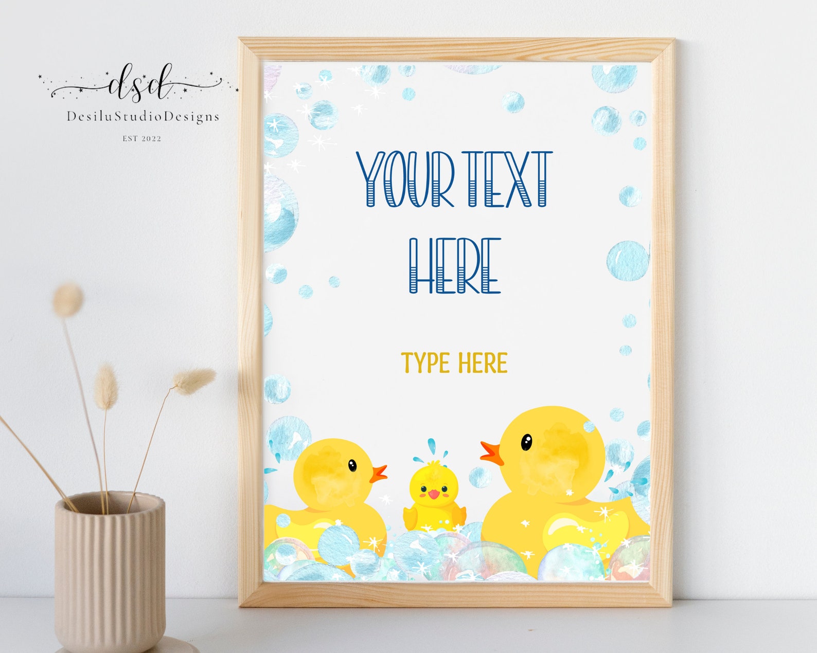 Rubber Ducky Baby Shower Sign Editable 8x10 Party Sign Digital Download