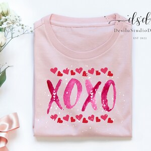 XOXO San Valentino PNG SVG, cuore SVG, acquerello SVG, cuore a strisce SVG, cuore con contorno sottile SVG, download immediato