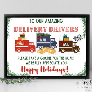 Delivery Thank You Sign, Delivery Driver Snack Sign, Delivery Driver Treat Sign, Goodie Sign, Appreciation Sign, Digital Download, Print