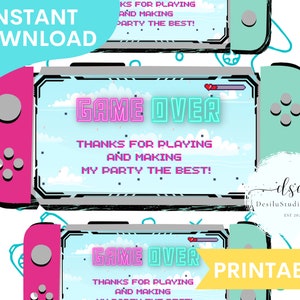 Gamer Party Tags, Videospiel Dankeschön Tags, Videospiel Party Tags, Gamer Tags, Gamer Geschenke, Game Over Tags, Videospiel Party