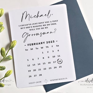 Personalized Funny Groomsman Card, Groomsman Proposal Calendar Card, Best Man, Groomsman, Ring Bearer, Groomsmen Calendar Card, Printed