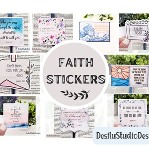 Christian Bible Stickers, Bible Verse Sticker, Faith Sticker, Die Cut Laptop, Waterbottle, Journal, Faith, God Watercolor Sticker,