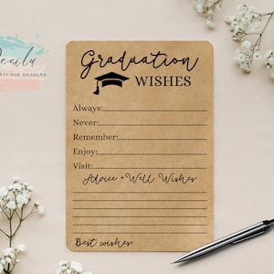 Afstudeeradvies- en wenskaarten, eenvoudige afstudeerkaarten, afstudeerfeestspel, minimalistische afstudeerwensen, advieskaarten GEDRUKTE set