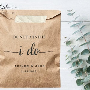 Wedding Donut Mind If I Do Favor Treat Bags Bridal Shower Donut Bags Bags for Donut Wall Donut Bar Kraft Bag White Bags