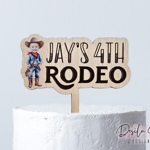 Rodeo Cupcake Cake Topper Custom Face Photo Cowboy Cupcake Cowboy Retirement Wild West First Rodeo Party Decoration My first rodeo Wood Cake