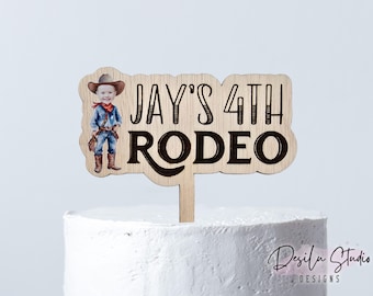 Custom Cowboy Photo Cake Topper, Rodeo Birthday Decoration, Wild west