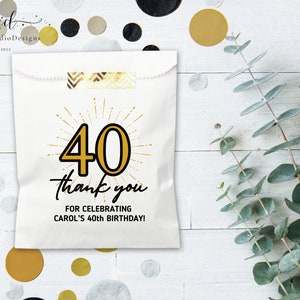 Milestone Birthday Party Favor Bags Years Old Party Bag Adult Party favor bags milestone birthday Candy treat popcorn bags 40th 50th 60th