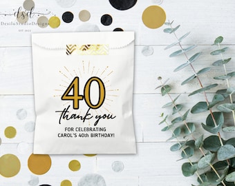 Milestone Birthday Party Favor Bags Years Old Party Bag Adult Party favor bags milestone birthday Candy treat popcorn bags 40th 50th 60th