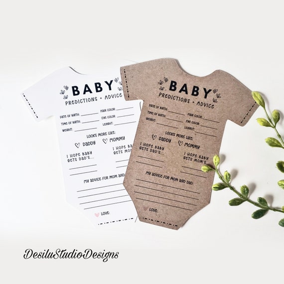 Kit De 30 Cartes De Prédiction Pour Baby Shower - Papier Kraft 15,5x13,5 Cm - Jeu Interactif Et Souvenirs Pour Invités