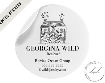 Personalized Realtor Open House Stickers, Home Sweet Home Design (Set of 20)