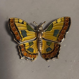 Vintage Enamel Butterfly Brooch