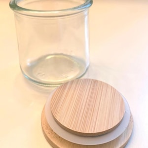 Oui Yogurt Jar Lid | La Fermiere Jar Lid |  LID ONLY | Yogurt Jar Lid | Bamboo Lid | Food Safe | Reusable Lid | New Bamboo Lid | Zero Waste