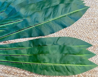 Vegan Silk Ti Leaves, Tropical Green Hula Kahiko Costume DIY
