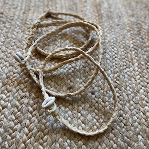 Necklace Base for DIY Costuming Hand Plaited from the Finest Millinery Grade Blanched Palm Raffia and Niau Blanc