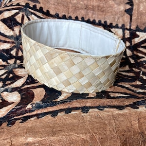 3” Lauhala Belt Head Band Base DIY Headpiece Hip Hei Ti Leaf Cloth Tapa Ngatu Siapo Haku, Lei Po’o, Skirt, Costuming Accessories Fully Lined