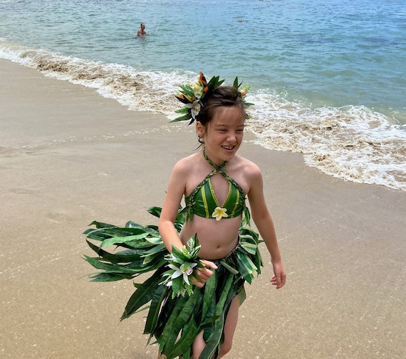 ハンドメイドシルクのティリーフフラスカート、ポリネシアンダンス