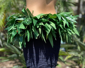 Long Silk Ti Leaf Hip Hei Extra Full Premium Braided Hip Belt Ti & Variegated Leaves Ori Tahiti, Hula Kahiko, Polynesian Dance
