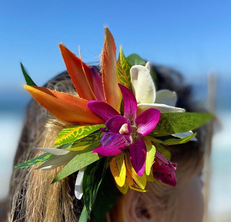 Hawaiian Hair Clip Tahitian Costume Hair Adornment Real Touch Etsy