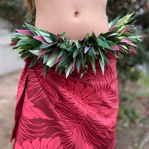 Keiki Hip Hei Premium Silk Ti Leaf Hau Mōr&#39;e Tamārii Tamāhine Ori Tahiti Hula Kahiko Polynesian Dance Heiva Siva Samoa