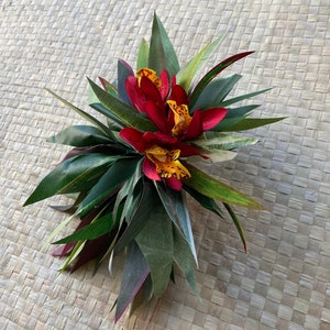 Kupe&#39;e Haku Premium Silk Ti Leaf Anklet or Wristlet Solo Competition Ori Tahiti Hula Kahiko Siva Samoa Polynesian Dance Beach Wedding