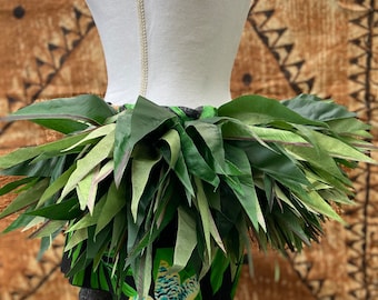 Cook Islands Hip Hei Long Silk Ti Leaf Extra Full Premium Braided Hip Belt Ti & Variegated Leaves Ori Tahiti, Hula Kahiko, Polynesian Dance