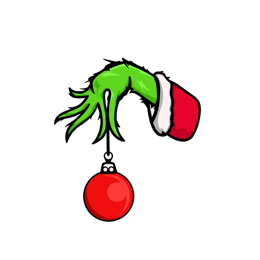 Digital PNG File Christmas Grinch Hand Holding Ornament - Etsy